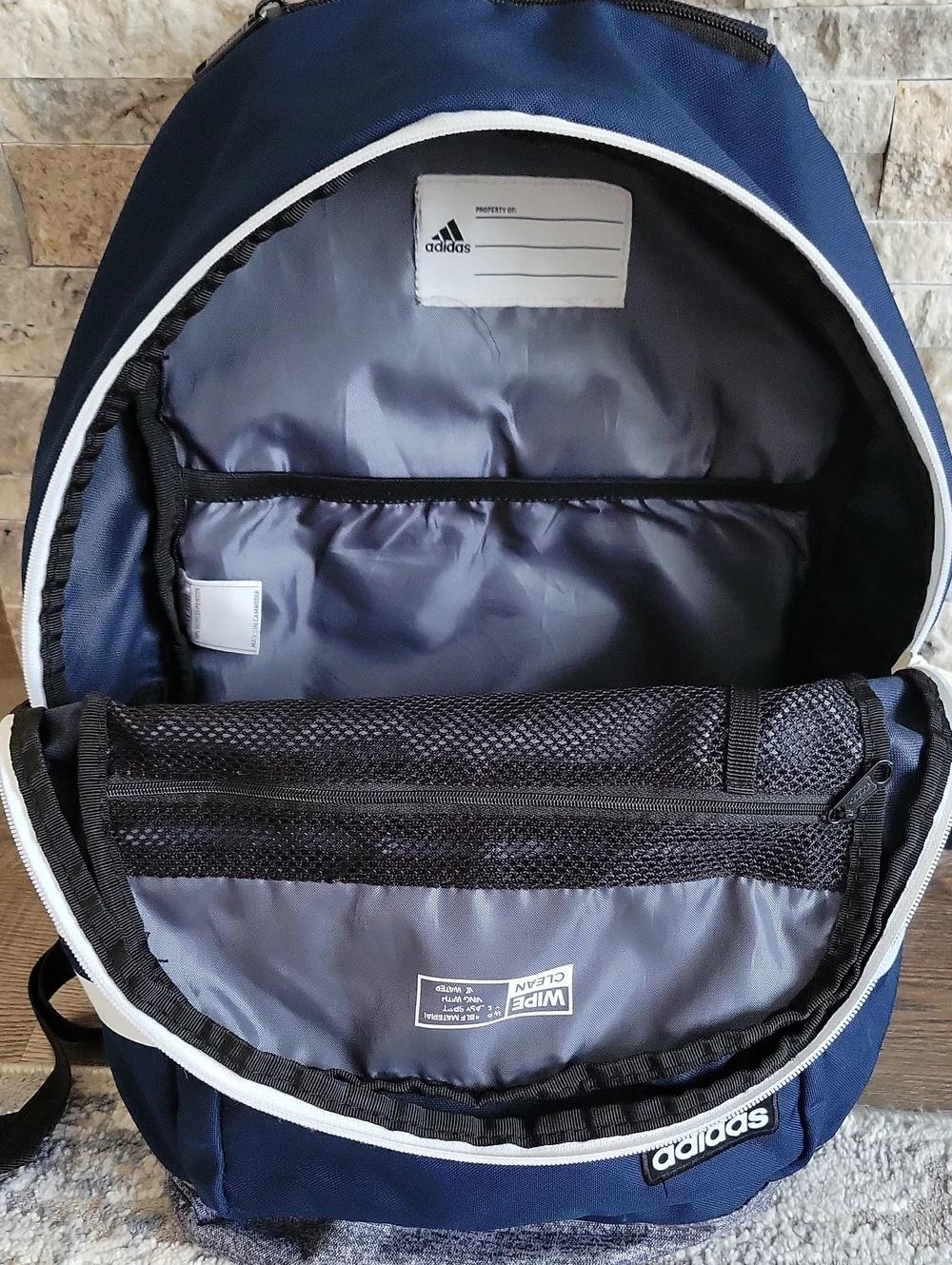 adidas Navy and White Men's Backpack